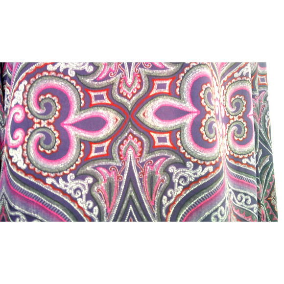Chico's Women's 3 16/18 Purple V-neck Lotus Petal Scroll Affair Item # 570379280 - Picture 3 of 8